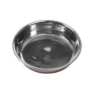 BUSTER Shallow Dish,  stainless steel, rubber base, red