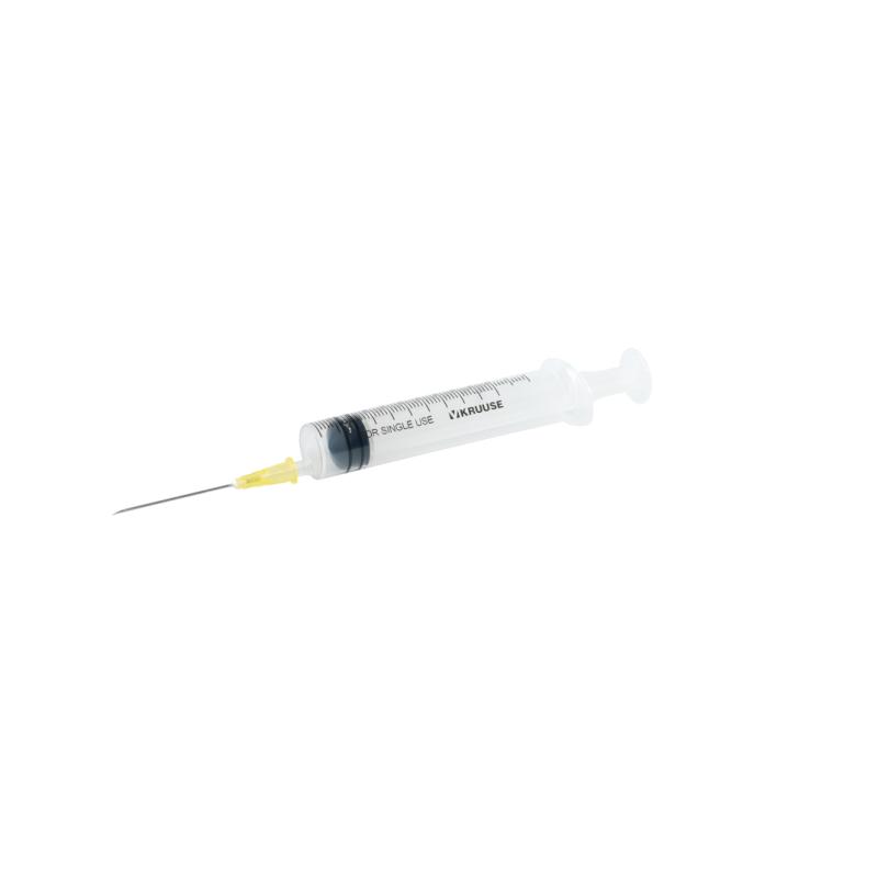 KRUUSE disp. syringe with needle, 3-comp., 10->12 ml, 20G x
