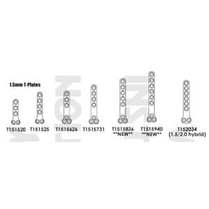 The dimensions of the 3.5 mm standard locking compression plates (LCP)