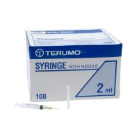 Terumo Syringe, 2 ml, w/needle, 0.8 x 16 mm, 100/pk