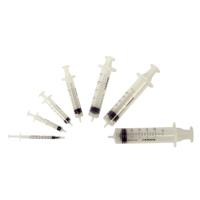 KRUUSE Disposable Syringe, center, nozzle, 3 comp. 2->3 ml, 100/pk