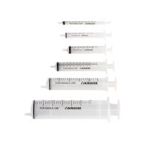 KRUUSE Disposable Syringe With Silicone O-ring, center nozzle, 3 comp. 5->6 ml, 100/pk