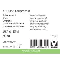 KRUUSE Krupamid Suture, USP 6, white, 50 m