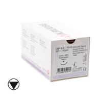 KRUUSE Sacryl suture, USP 5-0/EP 1, 70 cm, violet, 16 mm, 3/8 C, Round Bodied Tapercut, 18/pk