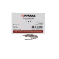 KRUUSE Suture Needle, regular eye, ½ circle, reverse cutting, 49 mm, 10/pk