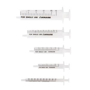 KRUUSE Disposable Syringe, center nozzle, 2-comp. 2->2.4 ml, 100/pk KRUUSE Disposable Syringe, center nozzle, 2-comp. 2->2.4 ml, 100/pk