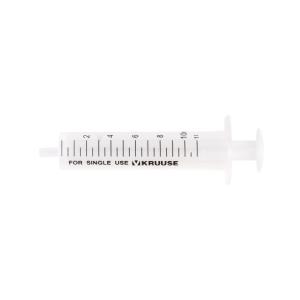 KRUUSE Disposable Syringe, eccentric nozzle, 2-comp. 10->11 ml, 100/pk KRUUSE Disposable Syringe, eccentric nozzle, 2-comp. 10->11 ml, 100/pk