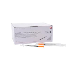 KRUUSE Insulin Eng. Sprøjte, 3-komp., 1 ml, 0,33 x 12 mm, 29G x ½", U-100, 100 stk. KRUUSE Insulin Eng. Sprøjte, 3-komp., 1 ml, 0,33 x 12 mm, 29G x ½", U-100, 100 stk.