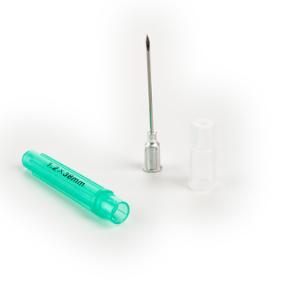 KRUUSE Disposable Needle, w/aluminium Hub, 18G x 1½, 1.27 x 38 mm, 100/pk KRUUSE Disposable Needle, w/aluminium Hub, 18G x 1½, 1.27 x 38 mm, 100/pk