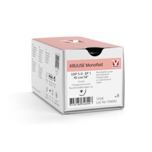 KRUUSE Monofast Suture, USP 5-0/EP 1, 45 cm/18", violet, 13 mm needle, compound curve, round bodied, taper cut, 12/pk KRUUSE Monofast Suture, USP 5-0/EP 1, 45 cm/18", violet, 13 mm needle, compound curve, round bodied, taper cut, 12/pk