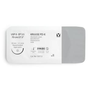 KRUUSE PD-X Suture, USP 0/EP 3.5, 70 cm/27.5", violet, 30 mm needle, 1/2 circle, round bodied, taper point, 12/pk KRUUSE PD-X Suture, USP 0/EP 3.5, 70 cm/27.5", violet, 30 mm needle, 1/2 circle, round bodied, taper point, 12/pk