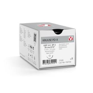 KRUUSE PD-X Suture, USP 3-0/EP 2, 70 cm/27.5", violet, 17 mm needle, 1/2 circle, round bodied, taper point, 12/pk KRUUSE PD-X Suture, USP 3-0/EP 2, 70 cm/27.5", violet, 17 mm needle, 1/2 circle, round bodied, taper point, 12/pk