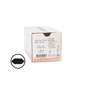 KRUUSE Monofast Sutur, USP 3-0, 70 cm, violet, 22 mm nål, ½C, round bodied taperpoint extra, 18 stk. KRUUSE Monofast Sutur, USP 3-0, 70 cm, violet, 22 mm nål, ½C, round bodied taperpoint extra, 18 stk.