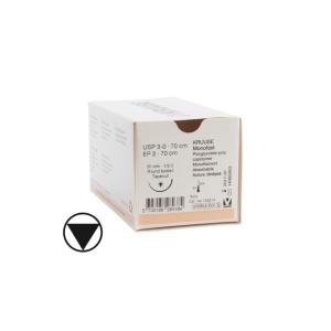 KRUUSE Monofast Sutur, USP 3-0, 70 cm, undyed, 26 mm nål, ½ C, RB, Tapercut, 18 stk. KRUUSE Monofast Sutur, USP 3-0, 70 cm, undyed, 26 mm nål, ½ C, RB, Tapercut, 18 stk.