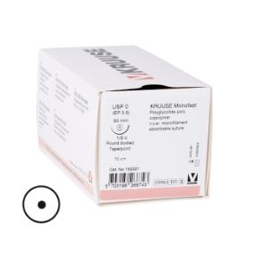 KRUUSE Monofast Sutur, USP 0, 70 cm, nål: 30 mm, round bodied-taper point 1/2 circle, 18 stk. KRUUSE Monofast Sutur, USP 0, 70 cm, nål: 30 mm, round bodied-taper point 1/2 circle, 18 stk.