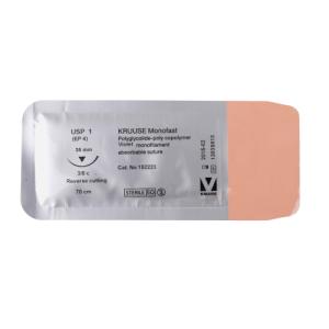 KRUUSE Monofast Suture, USP 1, 70 cm, needle: 36 mm, reverse cutting, 3/8 circle, 18/pk KRUUSE Monofast Suture, USP 1, 70 cm, needle: 36 mm, reverse cutting, 3/8 circle, 18/pk