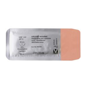 KRUUSE Monofast Suture, USP 2-0, 70 cm, needle: 26 mm, round bodied - taper point, ½ circle, 18/pk KRUUSE Monofast Suture, USP 2-0, 70 cm, needle: 26 mm, round bodied - taper point, ½ circle, 18/pk