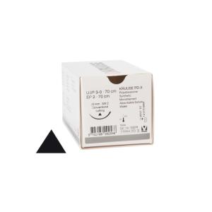KRUUSE PD-X Suture, USP 3-0, 70 cm, purple, 26 mm needle, 3/8C, conv. cut., 18/pk KRUUSE PD-X Suture, USP 3-0, 70 cm, purple, 26 mm needle, 3/8C, conv. cut., 18/pk