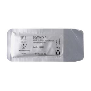 KRUUSE PD-X Suture, USP 0, 70 cm, needle: 36 mm, reverse cutting, ½ circle, 18/pk KRUUSE PD-X Suture, USP 0, 70 cm, needle: 36 mm, reverse cutting, ½ circle, 18/pk