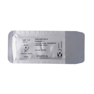 KRUUSE PD-X suture USP 2-0, 70 cm, needle: 36 mm, reverse cutting, ½ circle, 18/pk KRUUSE PD-X suture USP 2-0, 70 cm, needle: 36 mm, reverse cutting, ½ circle, 18/pk