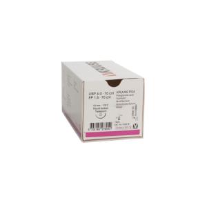 KRUUSE PGA Sutur, USP 4-0, 70 cm, 19 mm, ½ C, round-bodied, taper point, 18/pk KRUUSE PGA Sutur, USP 4-0, 70 cm, 19 mm, ½ C, round-bodied, taper point, 18/pk