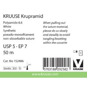 KRUUSE Krupramid Suture, USP 5, white, 50 m KRUUSE Krupramid Suture, USP 5, white, 50 m