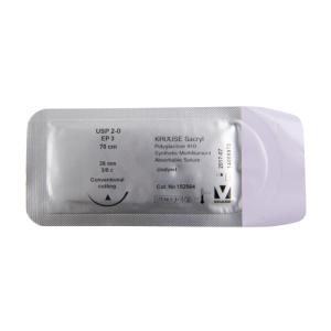 KRUUSE Sacryl Suture, USP 2-0, 70 cm, undyed, 26 mm, 3/8 C, CC, 18/pk KRUUSE Sacryl Suture, USP 2-0, 70 cm, undyed, 26 mm, 3/8 C, CC, 18/pk