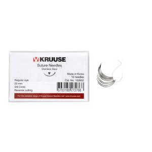 KRUUSE Suture Needle, regular eye, 3/8 circle, reverse cutting, 25 mm, 10/pk KRUUSE Suture Needle, regular eye, 3/8 circle, reverse cutting, 25 mm, 10/pk