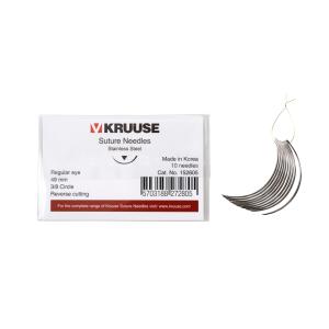 KRUUSE Suture Needle, regular eye, 3/8 circle, reverse cutting, 49 mm, 10/pk KRUUSE Suture Needle, regular eye, 3/8 circle, reverse cutting, 49 mm, 10/pk