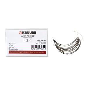 KRUUSE Suture Needle, regular eye, 3/8 circle, reverse cutting, 61 mm, 10/pk KRUUSE Suture Needle, regular eye, 3/8 circle, reverse cutting, 61 mm, 10/pk