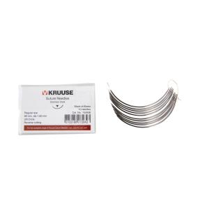 KRUUSE Suture Needle, regular eye, 3/8 circle, reverse cutting, 89 mm (diam. 1.6 mm), 10/pk KRUUSE Suture Needle, regular eye, 3/8 circle, reverse cutting, 89 mm (diam. 1.6 mm), 10/pk