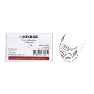 KRUUSE Suture Needle, regular eye, ½ circle, round body, taper point, 48 mm, 10/pk KRUUSE Suture Needle, regular eye, ½ circle, round body, taper point, 48 mm, 10/pk