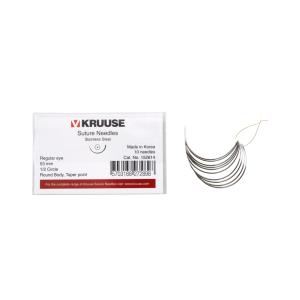 KRUUSE Suture Needle, regular eye, ½ circle, round body, taper point, 68 mm, 10/pk KRUUSE Suture Needle, regular eye, ½ circle, round body, taper point, 68 mm, 10/pk