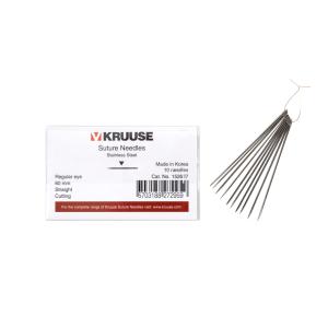 KRUUSE Suture Needle, regular eye, straight, cutting, 60 mm, 10/pk KRUUSE Suture Needle, regular eye, straight, cutting, 60 mm, 10/pk