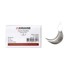 KRUUSE Suture Needle, spring eye, 3/8 circle, reverse cutting, 45 mm, 10/pk KRUUSE Suture Needle, spring eye, 3/8 circle, reverse cutting, 45 mm, 10/pk