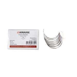 KRUUSE Suture Needle, spring eye, 1/2 circle, reverse cutting, 69 mm, 10/pk KRUUSE Suture Needle, spring eye, 1/2 circle, reverse cutting, 69 mm, 10/pk