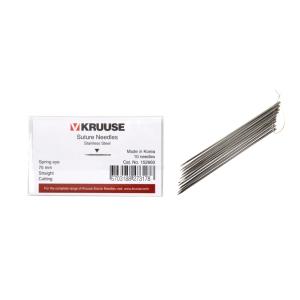 KRUUSE Suture Needle, spring eye, straight, cutting, 75 mm, 10/pk KRUUSE Suture Needle, spring eye, straight, cutting, 75 mm, 10/pk