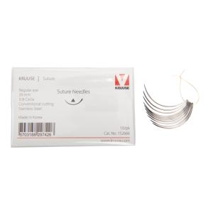 KRUUSE Suture Needle, regular eye, 3/8 circle, conventional cutting, 39 mm, 10/pk KRUUSE Suture Needle, regular eye, 3/8 circle, conventional cutting, 39 mm, 10/pk