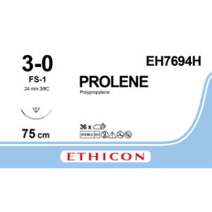 Prolene USP 3/0, FS-1, 75 cm, EH7694H, 36/pk Prolene USP 3/0, FS-1, 75 cm, EH7694H, 36/pk