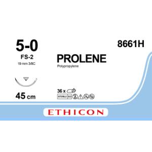 Prolene 5/0, FS-2 needle, 45 cm, 8661H, 36/pk Prolene 5/0, FS-2 needle, 45 cm, 8661H, 36/pk
