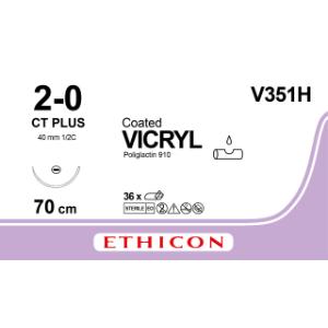 Vicryl 2-0, CT needle, 70 cm, V351H, 36/pk Vicryl 2-0, CT needle, 70 cm, V351H, 36/pk