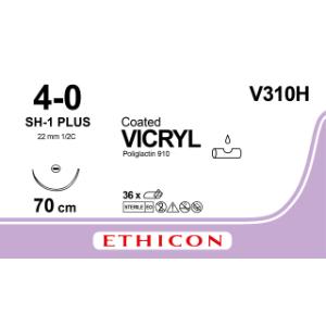 Vicryl Suture USP 4/0, w/needle SH-1, 70 cm, 36/pk Vicryl Suture USP 4/0, w/needle SH-1, 70 cm, 36/pk