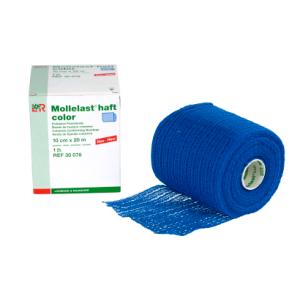 Mollelast-Haft, Selvhæftende Gazebind, blå, 10 cm x 20 m, 1 stk. Mollelast-Haft, Selvhæftende Gazebind, blå, 10 cm x 20 m, 1 stk.