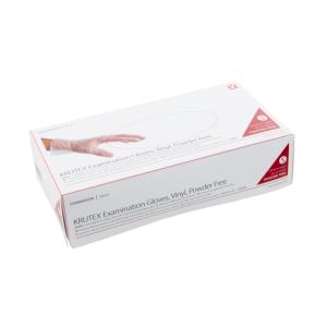 KRUTEX Examination Gloves, vinyl, powder-free, L, 100/pk KRUTEX Examination Gloves, vinyl, powder-free, L, 100/pk