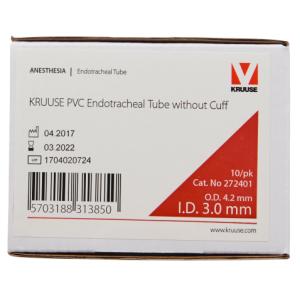 KRUUSE PVC Endotracheal Tubus, without cuff, ID 3.0 mm, OD 4.2 mm, 13 Fr x 16.5 cm (6.5''), 10/pk KRUUSE PVC Endotracheal Tubus, without cuff, ID 3.0 mm, OD 4.2 mm, 13 Fr x 16.5 cm (6.5''), 10/pk