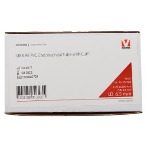 KRUUSE PVC Endotracheal Tubus, with cuff, ID 6.5 mm, OD 8.8 mm, 26 Fr x 30 cm (11.8''), 10/pk KRUUSE PVC Endotracheal Tubus, with cuff, ID 6.5 mm, OD 8.8 mm, 26 Fr x 30 cm (11.8''), 10/pk