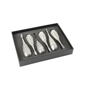 KRUUSE Tandelevatorsæt, winged, 1-6 mm, kort håndtag. KRUUSE Tandelevatorsæt, winged, 1-6 mm, kort håndtag.