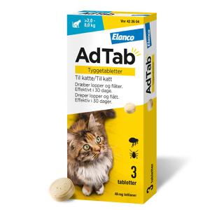 AdTab Tyggetabletter til katte >2,0-8,0 kg. 6 tabletter AdTab Tyggetabletter til katte >2,0-8,0 kg. 6 tabletter