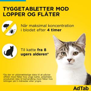 AdTab Tyggetabletter til katte >2,0-8,0 kg. 6 tabletter AdTab Tyggetabletter til katte >2,0-8,0 kg. 6 tabletter