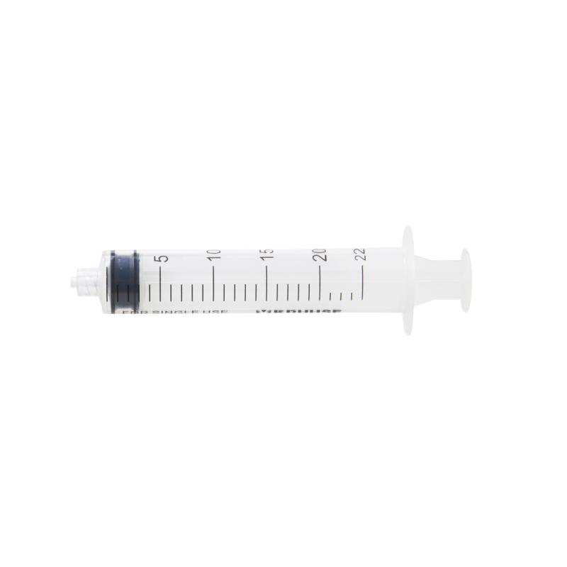 KRUUSE Disposable Syringe, 3-component, luer lock, 20->24 ml, 50/pk KRUUSE Disposable Syringe, 3-component, luer lock, 20->24 ml, 50/pk
